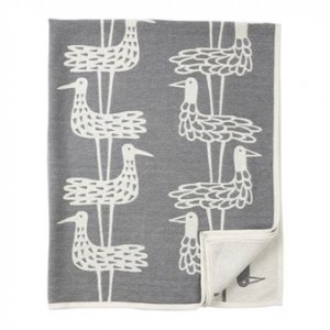 Shore birds chenille blanket
