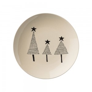 블루밍빌레 Christmas Plate 20 cm, White/Black