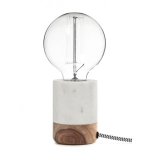 E27 T3 Table lamp - Marble and wood - Without bulb