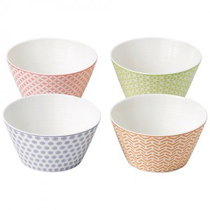 로얄덜튼 파스텔 포슬린 시리얼 볼 Pastels Porcelain Cereal Bowls Set of 4, Multi
