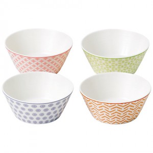 로얄덜튼 파스텔 포슬린 Pastels Porcelain Accent Bowls Set of 4, Multi