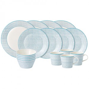 로얄덜튼 파스텔 포슬린 테이블 웨어 Pastels Porcelain Tableware Set, 16 Piece