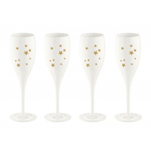 Cheers Stars Champagne glass - / Plastic - Set of 4