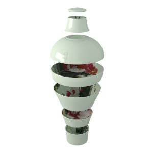 Ming Pivoine Dinner service - 6 stackable pieces + 1 spoon