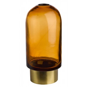 Belt Bullet Vase - / Glass & Brass - H 26 cm