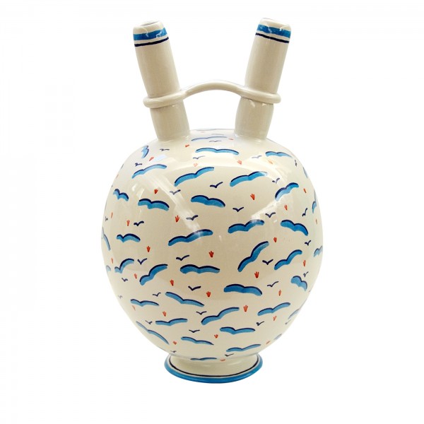 White Vase With Gulls by Ugo La Pietra