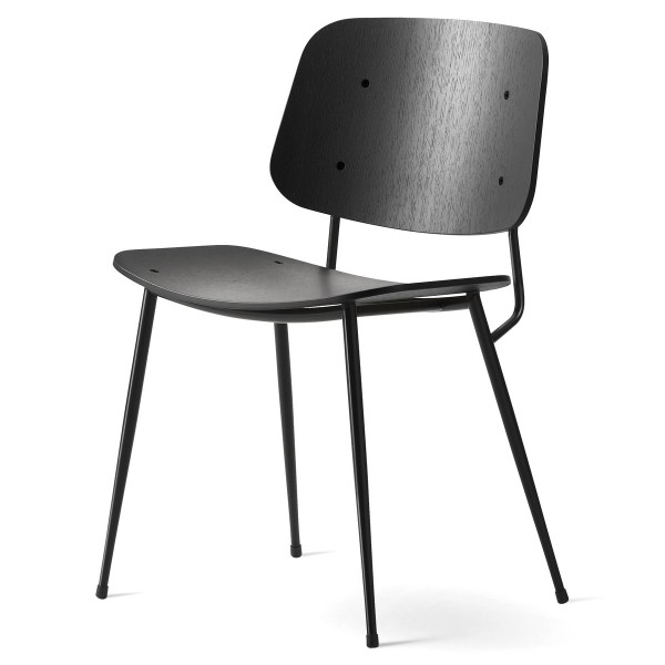 프레데리시아 Soeborg Chair (Model 3060), oak black lacquered / Frame Steel Black [15% 할인]