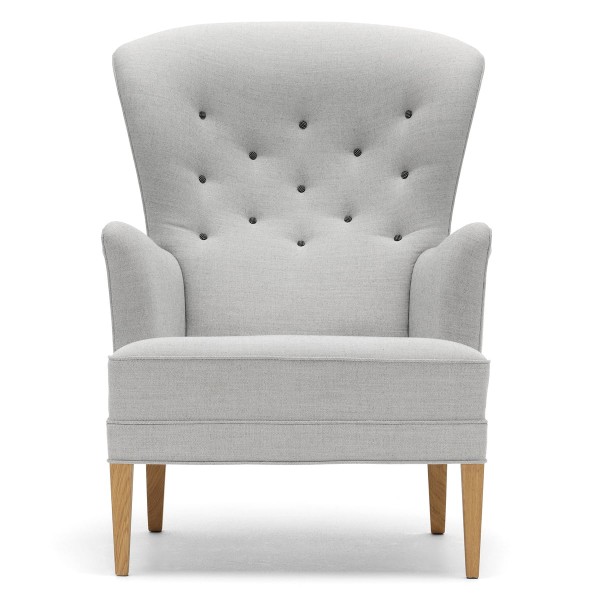 칼한센 FH419 Heritage Chair, oiled oak / light grey (canvas 124 / Hallingdal 126 buttons)
