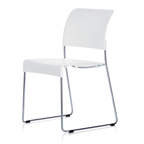 비트라 Sim Chair, white, plastic pads