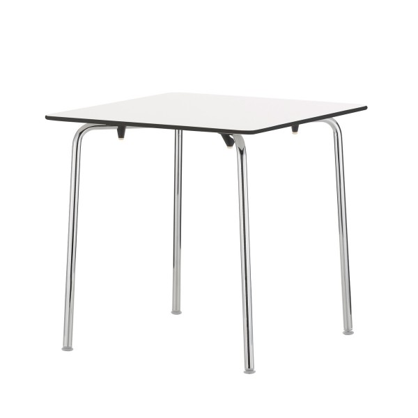 비트라 Hal table, square, white / chrome, white pads